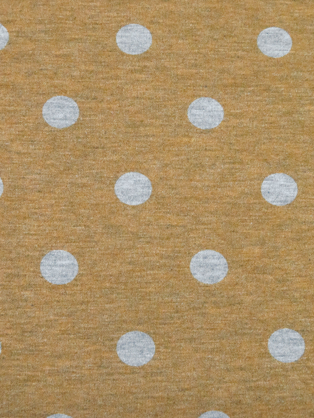 Golden Oak/Mid Gray Polyester/Rayon/Lycra Heathered Polka Dot Print French Terry Knit 59W