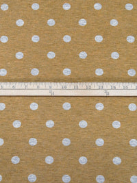 Golden Oak/Mid Gray Polyester/Rayon/Lycra Heathered Polka Dot Print French Terry Knit 59W