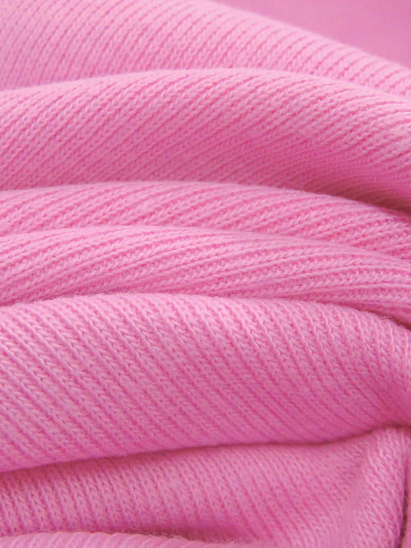 Carnation Pink Cotton/Polyester Tubular Fine Rib Knit 34W