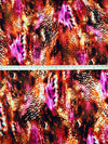 Pumpkin/Scarlet/Black/Multi Polyester/Lycra Abstract Animal Print ITY Knit 56W