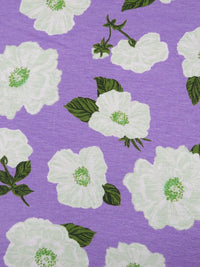 Purple Mountain/Pale Mint/White/Multi Polyester/Lycra Floral Print DTY Knit 66W
