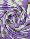 Purple Mountain/Pale Mint/White/Multi Polyester/Lycra Floral Print DTY Knit 66W