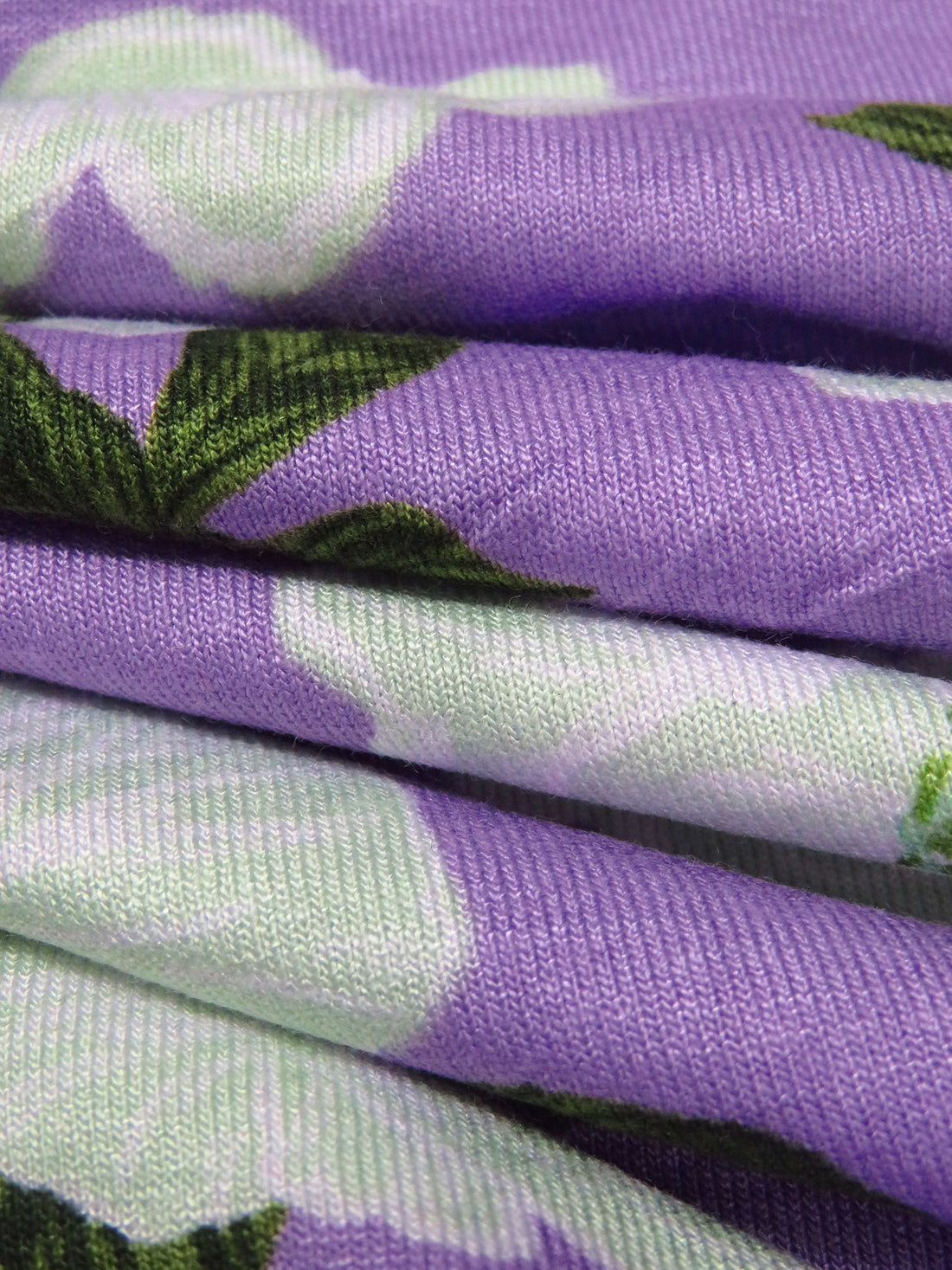 Purple Mountain/Pale Mint/White/Multi Polyester/Lycra Floral Print DTY Knit 66W