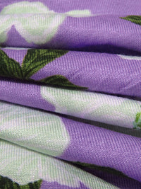 Purple Mountain/Pale Mint/White/Multi Polyester/Lycra Floral Print DTY Knit 66W