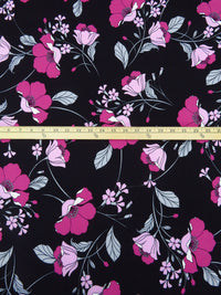 Black/Smitten Pink/Pale Wild Blue Yonder/Multi Polyester/Lycra Floral Print DTY Knit 58W