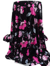 Black/Smitten Pink/Pale Wild Blue Yonder/Multi Polyester/Lycra Floral Print DTY Knit 58W