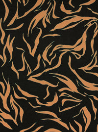 Golden Oak/Black Polyester/Lycra Abstract Print DTY Knit 59W