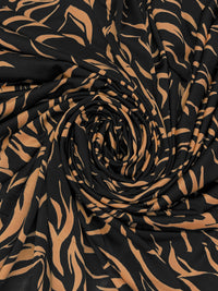 Golden Oak/Black Polyester/Lycra Abstract Print DTY Knit 59W