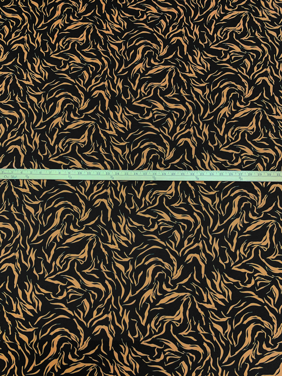 Golden Oak/Black Polyester/Lycra Abstract Print DTY Knit 59W