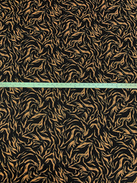 Golden Oak/Black Polyester/Lycra Abstract Print DTY Knit 59W