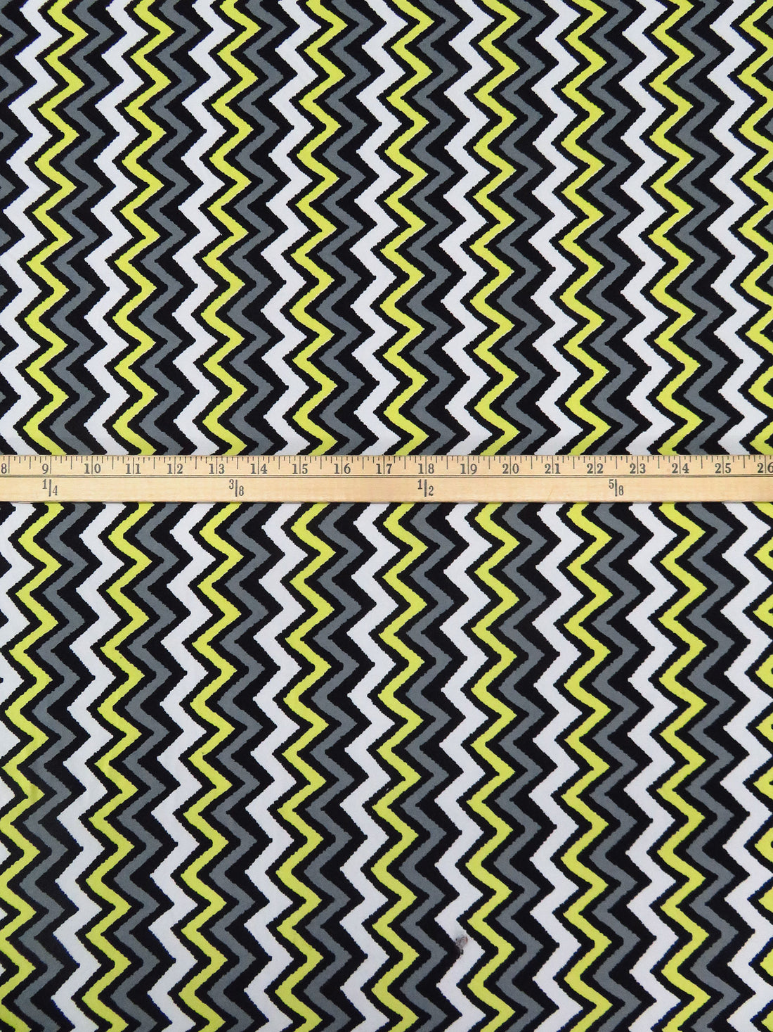Trolley Gray/Maize/White/Black Polyester/Lycra Vertical Zig Zag Print DTY Knit 56W