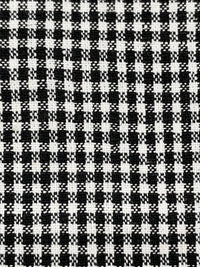 Black/White Rayon/Cotton Check Plaid Suiting 56W