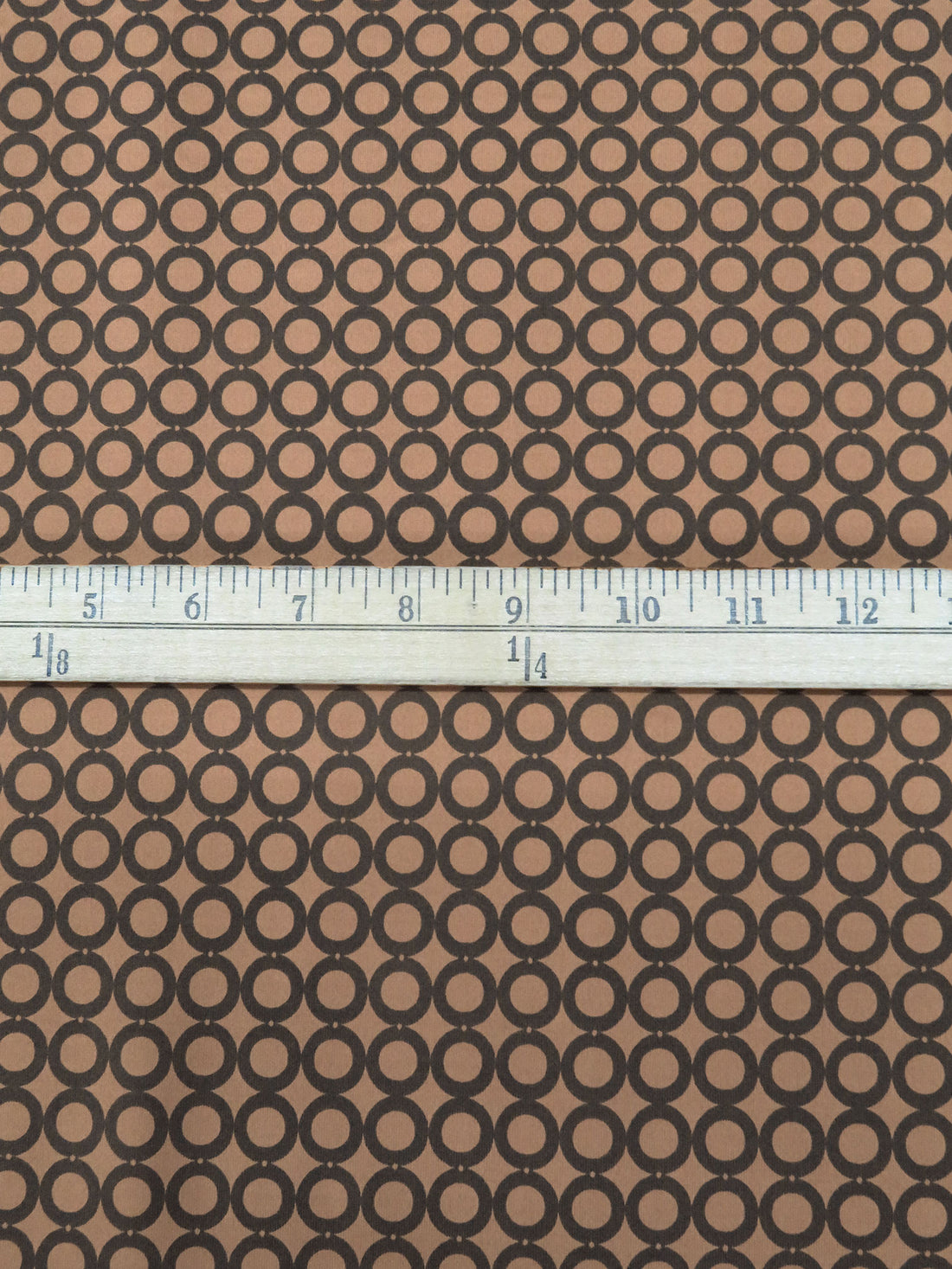 Light Taupe/Dark Lava Brown Nylon/Lycra Circles Print 4-Way Stretch Knit 59W