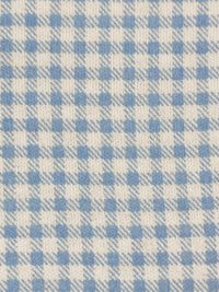 Steel Blue/White Cotton/Polyester Mini Check Plaid Print Interlock Knit 56W