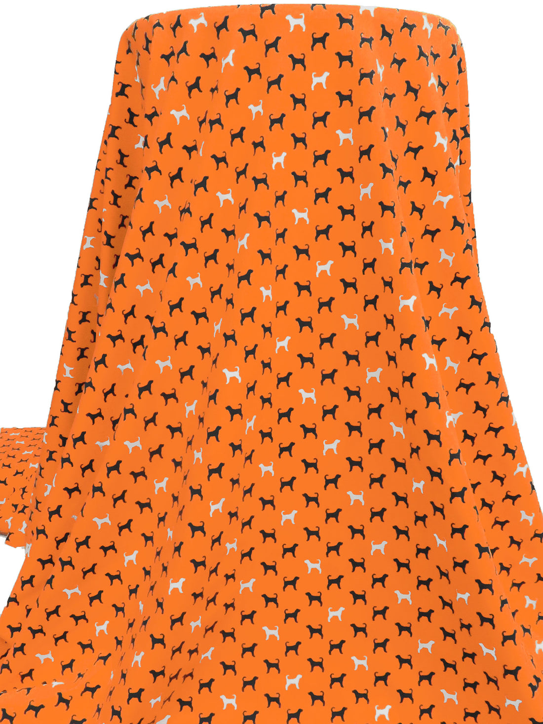 Pumpkin/Dark Gray/White Nylon/Lycra Dog Print 4-Way Stretch Knit 60W
