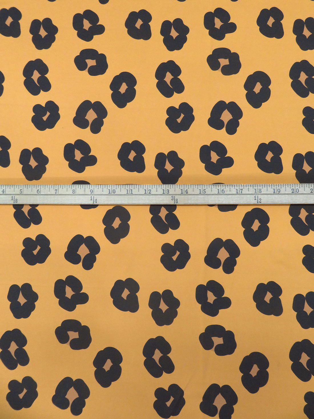 Sunray/White Oak/Black Nylon/Lycra Large Animal Spot Print 4-Way Stretch Knit 58W