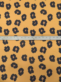 Sunray/White Oak/Black Nylon/Lycra Large Animal Spot Print 4-Way Stretch Knit 58W