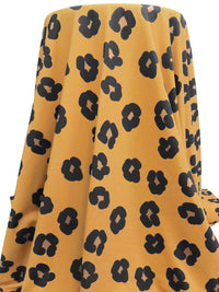 Sunray/White Oak/Black Nylon/Lycra Large Animal Spot Print 4-Way Stretch Knit 58W