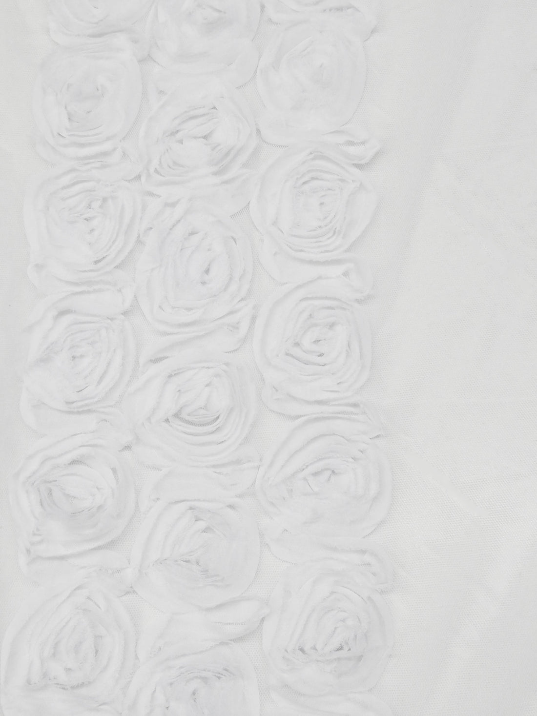 Pure White 100% Polyester Double Border Rosettes On Netting - LA Designer - 60W
