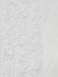 Pure White 100% Polyester Double Border Rosettes On Netting - LA Designer - 60W