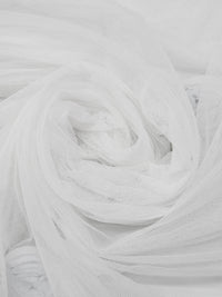 Pure White 100% Polyester Double Border Rosettes On Netting - LA Designer - 60W