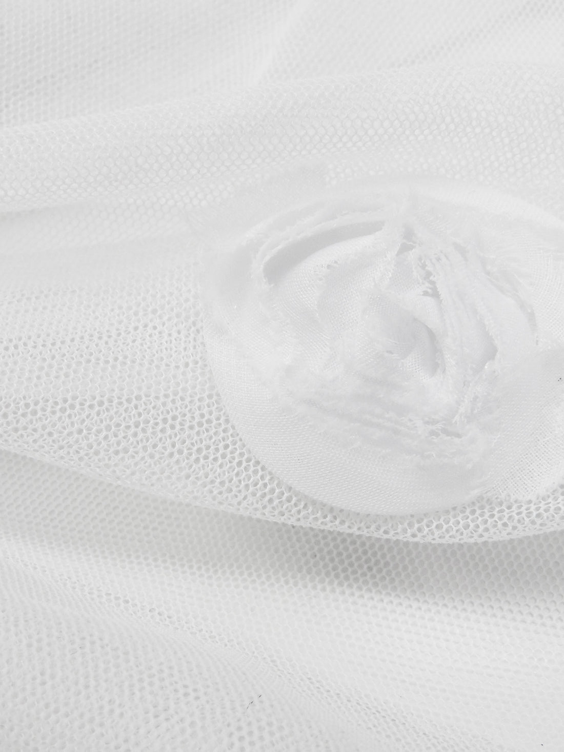 Pure White 100% Polyester Double Border Rosettes On Netting - LA Designer - 60W