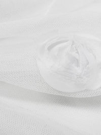 Pure White 100% Polyester Double Border Rosettes On Netting - LA Designer - 60W