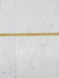 Pure White 100% Polyester Double Border Rosettes On Netting - LA Designer - 60W