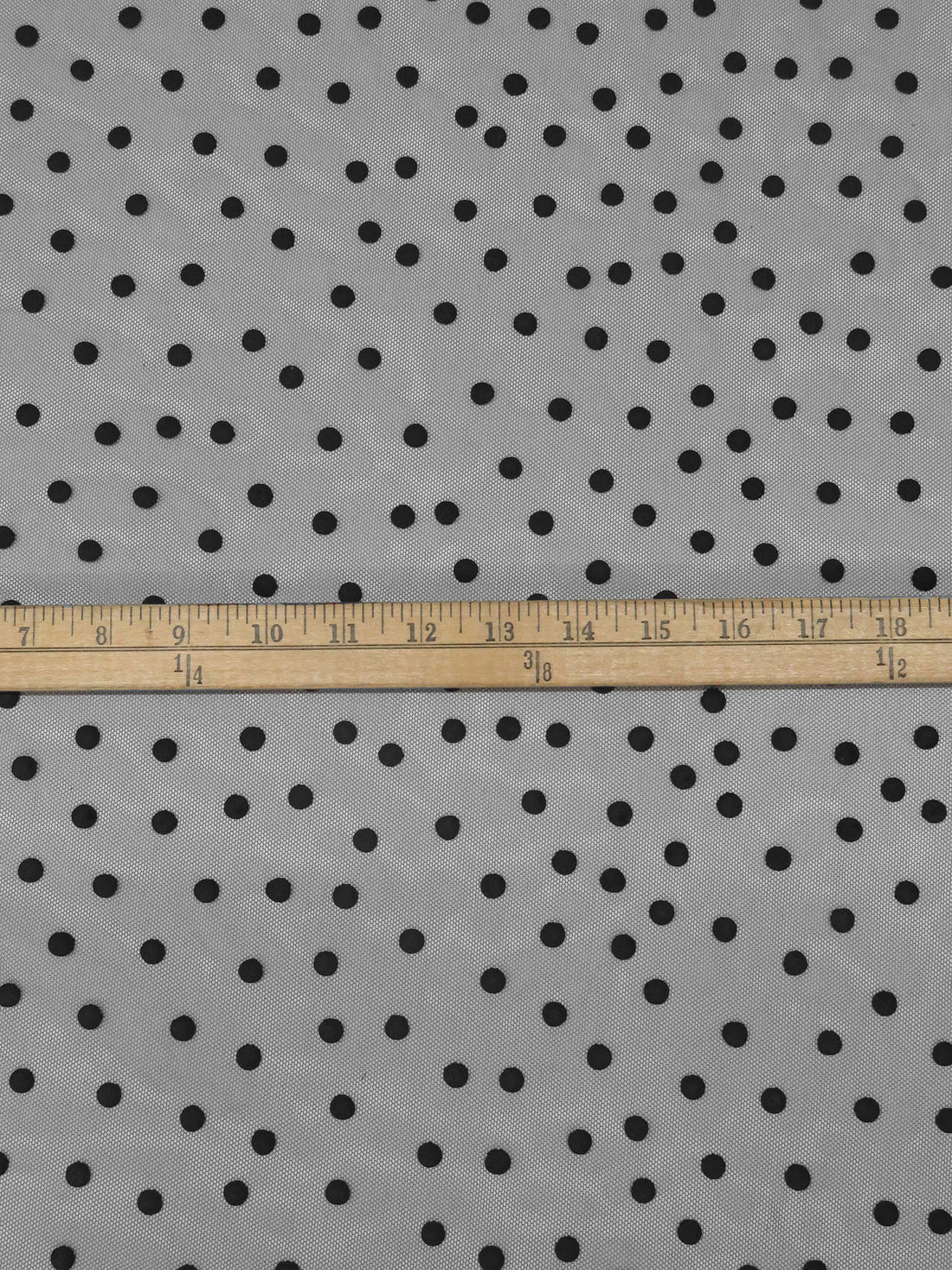 Matte Black 100% Nylon Fused Foam Dots On Netting - LA Designer - 56W
