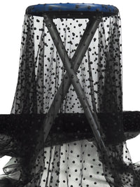 Matte Black 100% Nylon Fused Foam Dots On Netting - LA Designer - 56W
