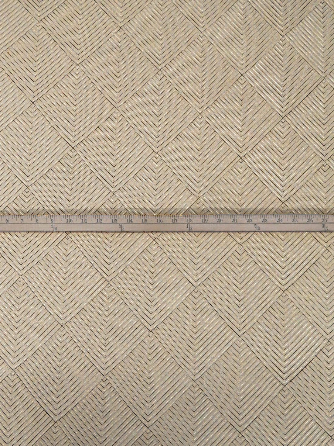 Nude 100% Polyurethane Laser Cut Geometric Leather Look Netting - LA Designer - 53W