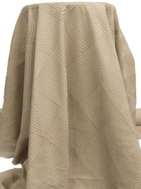 Nude 100% Polyurethane Laser Cut Geometric Leather Look Netting - LA Designer - 53W