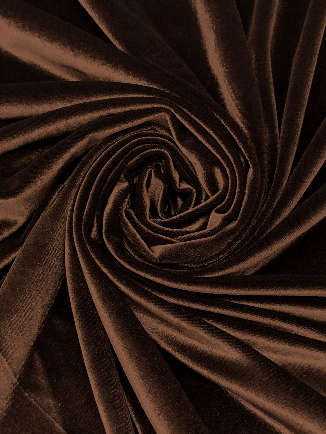 Chocolate Brown Polyester/Lycra Stretch Velvet Knit 56W