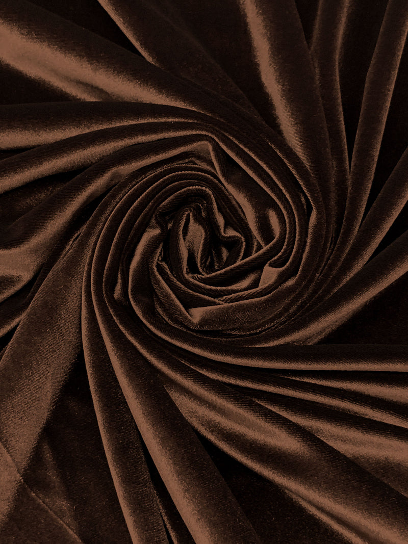 Chocolate Brown Polyester/Lycra Stretch Velvet Knit 56W