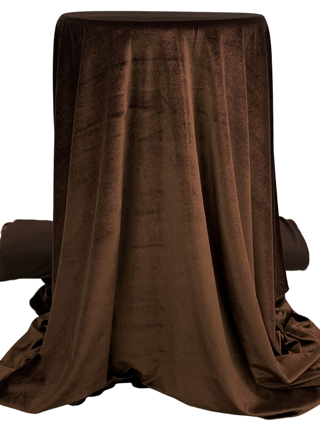 Chocolate Brown Polyester/Lycra Stretch Velvet Knit 56W