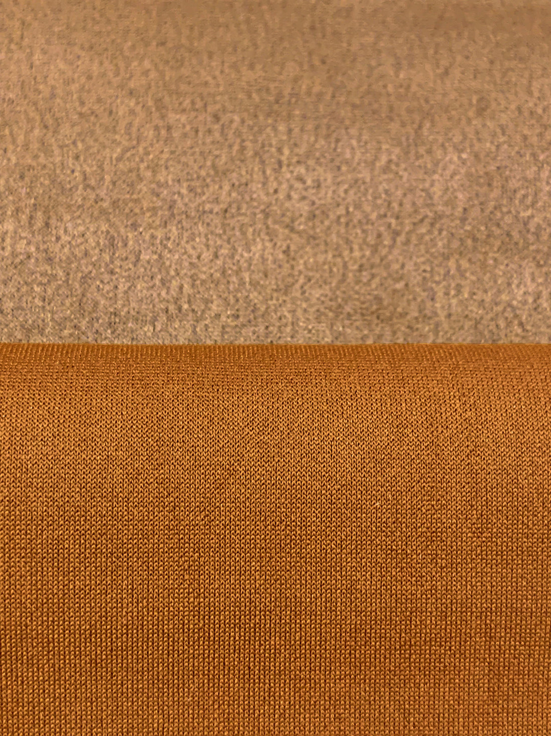 Camel/Copper Polyester/Lycra Suede Double Knit 58W