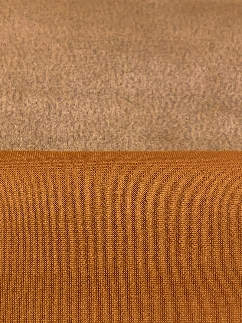 Camel/Copper Polyester/Lycra Suede Double Knit 58W