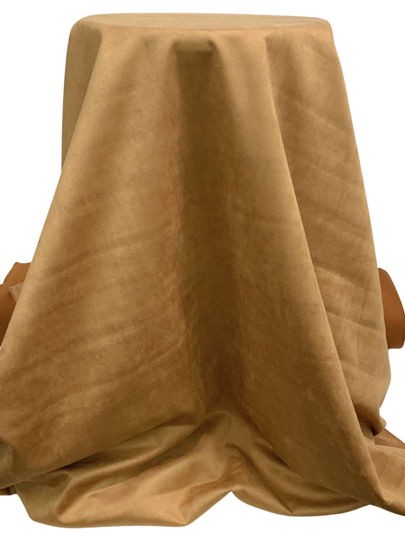 Camel/Copper Polyester/Lycra Suede Double Knit 58W