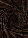 Dark Chocolate/Black 100% Polyester Geometric Foil Print Velvet Knit 60W