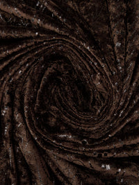 Dark Chocolate/Black 100% Polyester Geometric Foil Print Velvet Knit 60W