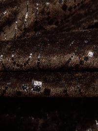 Dark Chocolate/Black 100% Polyester Geometric Foil Print Velvet Knit 60W