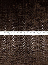 Dark Chocolate/Black 100% Polyester Geometric Foil Print Velvet Knit 60W