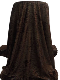 Dark Chocolate/Black 100% Polyester Geometric Foil Print Velvet Knit 60W