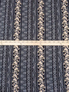Black/Almond/Light Goldenrod/Multi Rayon/Lycra Vertical Geometric and Floral Stripe Print Jersey Knit 54W