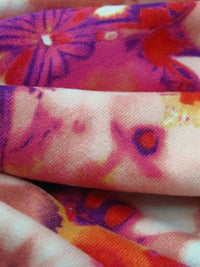 Dark Salmon Rose/Sunray/Scarlet/Multi Polyester/Lycra Kaleidoscope Print Double Brushed Knit 58W