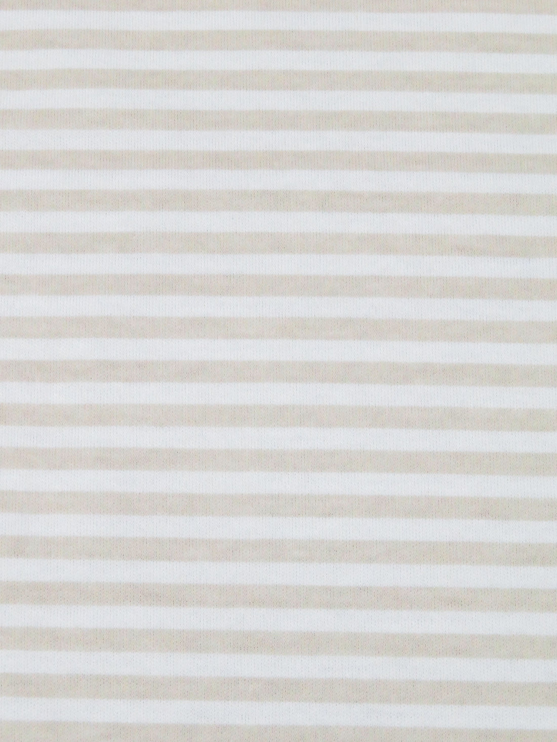 Pale Sand/White 100% Cotton Small Horizonal Stripe Print Interlock Knit 56W