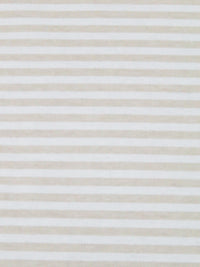 Pale Sand/White 100% Cotton Small Horizonal Stripe Print Interlock Knit 56W