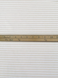 Pale Sand/White 100% Cotton Small Horizonal Stripe Print Interlock Knit 56W