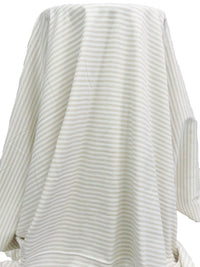 Pale Sand/White 100% Cotton Small Horizonal Stripe Print Interlock Knit 56W