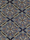 Dark Navy/Marigold/Russet/Multi Rayon/Lycra Stylized Ornate Diamond Medallion Print Jersey Knit 58W
